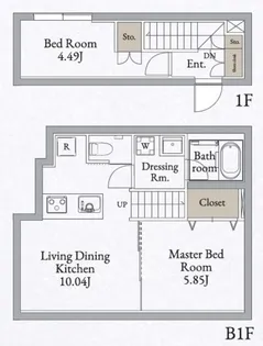 LIVEFLAT高田馬場【0102号室】の間取り