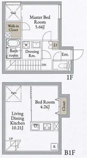 LIVEFLAT高田馬場【0103号室】の間取り