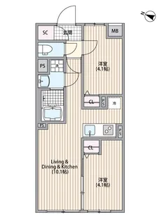 GRANPASEO中野Ⅲ【3階】の間取り