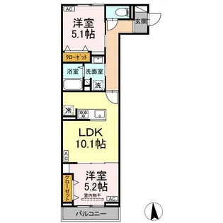 セレスティア高島平III【2階】の間取り