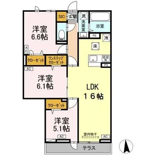 セレスティア高島平III【1階】の間取り
