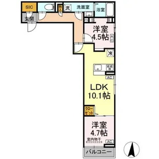 セレスティア小茂根【3階】の間取り