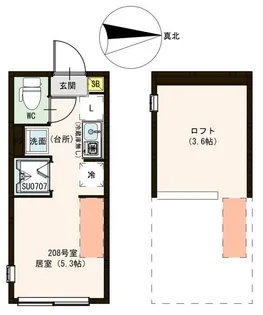 ハーモニーテラス中村南【2階】の間取り