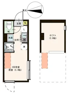 ハーモニーテラス中村南【1階】の間取り