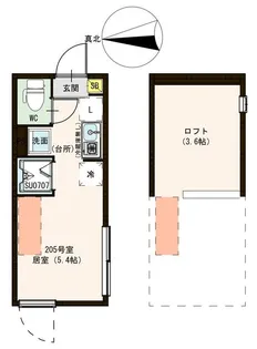 ハーモニーテラス中村南【2階】の間取り