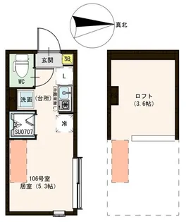 ハーモニーテラス中村南【1階】の間取り