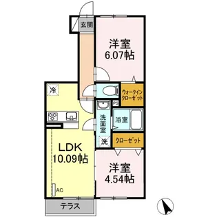 シャルマン高野台B【1階】の間取り