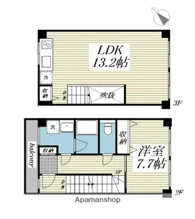 サリースマイル参番館【202号室】の間取り