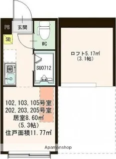 ハーモニーテラス新高円寺Ⅱ【2階】の間取り