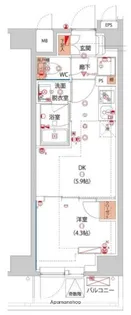 ハーモニーレジデンス東京サウス大塚【6階】の間取り