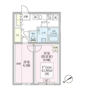 スカイラシクラス平和台【301号室号室】の間取り