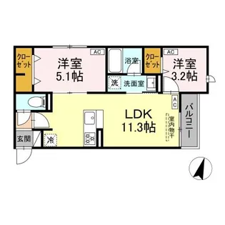 DーPRECIOUS高野台【2階】の間取り