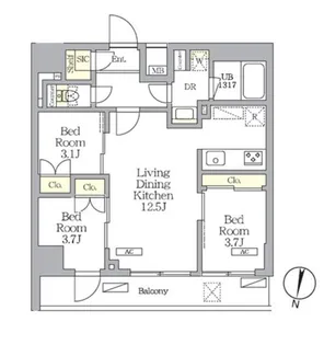 NOGATA RESIDENCE【2階】の間取り