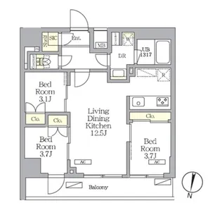 NOGATA RESIDENCE【2階】の間取り
