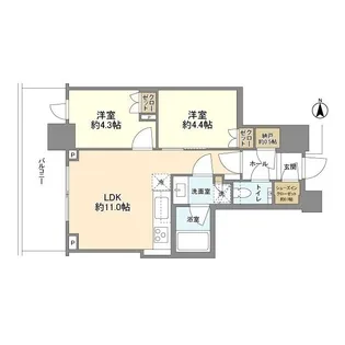 パークシティ中野ザタワーブリーズ【10階】の間取り