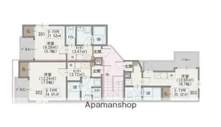 パルゼ中野坂上【3階】の間取り