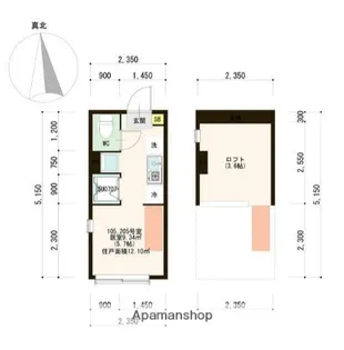 ハーモニーテラス上高田Ⅱ【2階】の間取り