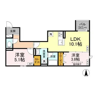 セレスティア上北沢【2階】の間取り
