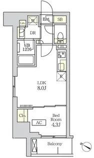 コスモグラシア新宿西早稲田【3階】の間取り