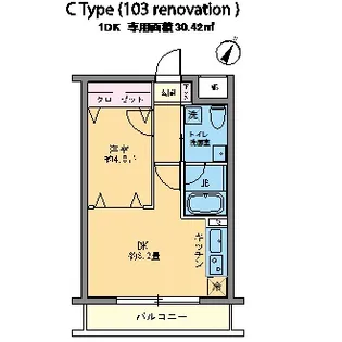 カスタリア千駄ヶ谷【1階】の間取り
