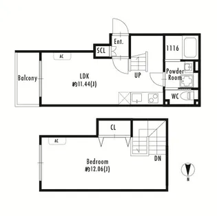 プライマル四谷荒木町【401号室号室】の間取り