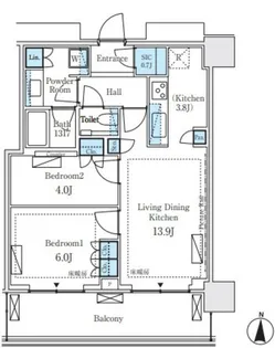 パークシティ中野 ザ タワー ブリーズ【8階】の間取り