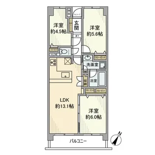 中野方南町グランドハイツ【4階】の間取り