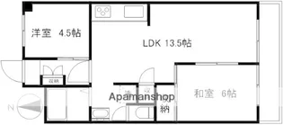上鷺ロイヤルハイツ【406号室】の間取り