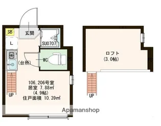 ハーモニーテラス上北沢【'206号室】の間取り