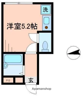 バー三—プレイス駒込Ⅲ【102号室】の間取り