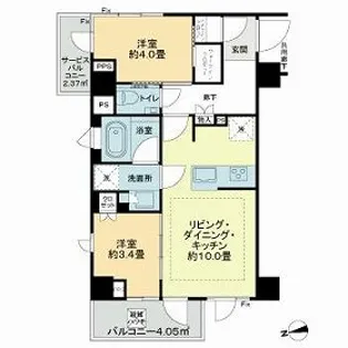 ピアース四谷HILLS【3階】の間取り