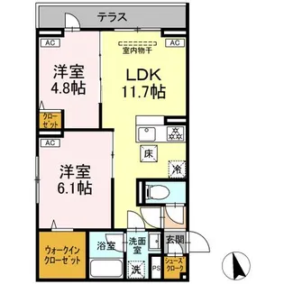 セレスティア羽沢 B棟【1階】の間取り