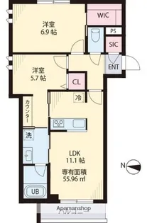 ブランシェ中野新橋【2階】の間取り