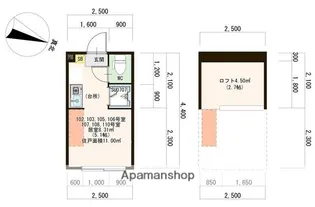 ハーモニーテラス中井【1階】の間取り