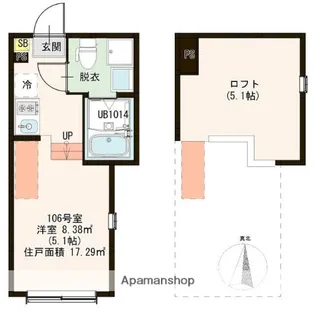 ZEN GARDEN APARTMENT【1階】の間取り