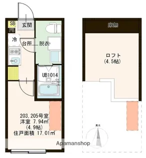 ZEN GARDEN APARTMENT【2階】の間取り