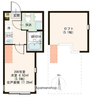 ZEN GARDEN APARTMENT【2階】の間取り