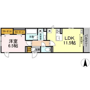 ヴィラ アンムート赤堤【2階】の間取り