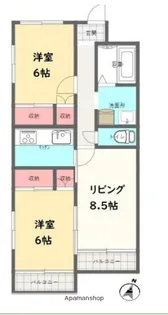 エスパース アンティーム【2階】の間取り