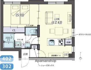 クリスタルコート中野新橋【4階】の間取り