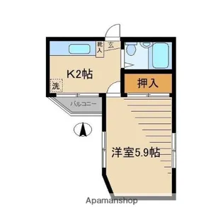 川尻コーポ【2階】の間取り