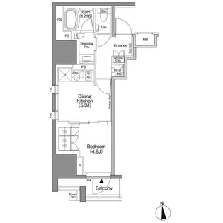 ザ・パークハビオSOHO新宿御苑【4階】の間取り