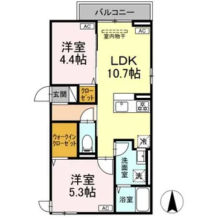 セレスティア中台3【2階】の間取り