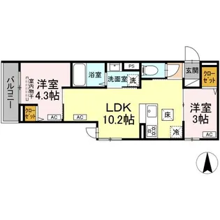 セレスティア中台3【1階】の間取り