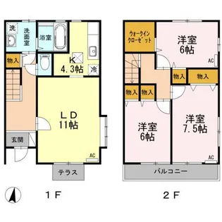 クレールヴィル C【2階】の間取り