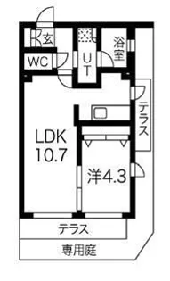 フィットエル阿佐ヶ谷108号室【1階】の間取り