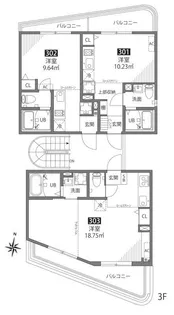 HANEGI R【3階】の間取り