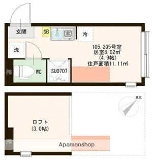 REVESIDENCE井草【105号室号室】の間取り