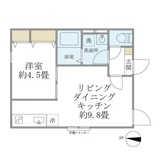カレラコート大山【1階】の間取り