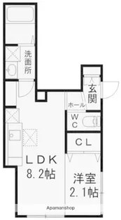 ラ プティート ヴィラ神楽坂【1階】の間取り